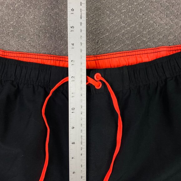 Vintage Nike Board Shorts Men's XXL Black Orange Swim Trunks Mesh Lining - Picture 8 of 11
